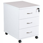 caisson de bureau sur roulettes blanc