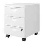 caisson de bureau sur roulettes blanc