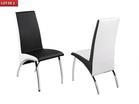 chaise salle a manger noir et blanc