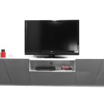 meuble tv bas laque gris