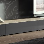 meuble tv bas laque gris