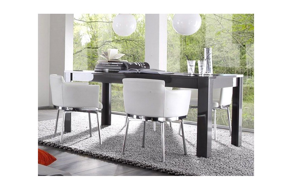 table a manger gris laque