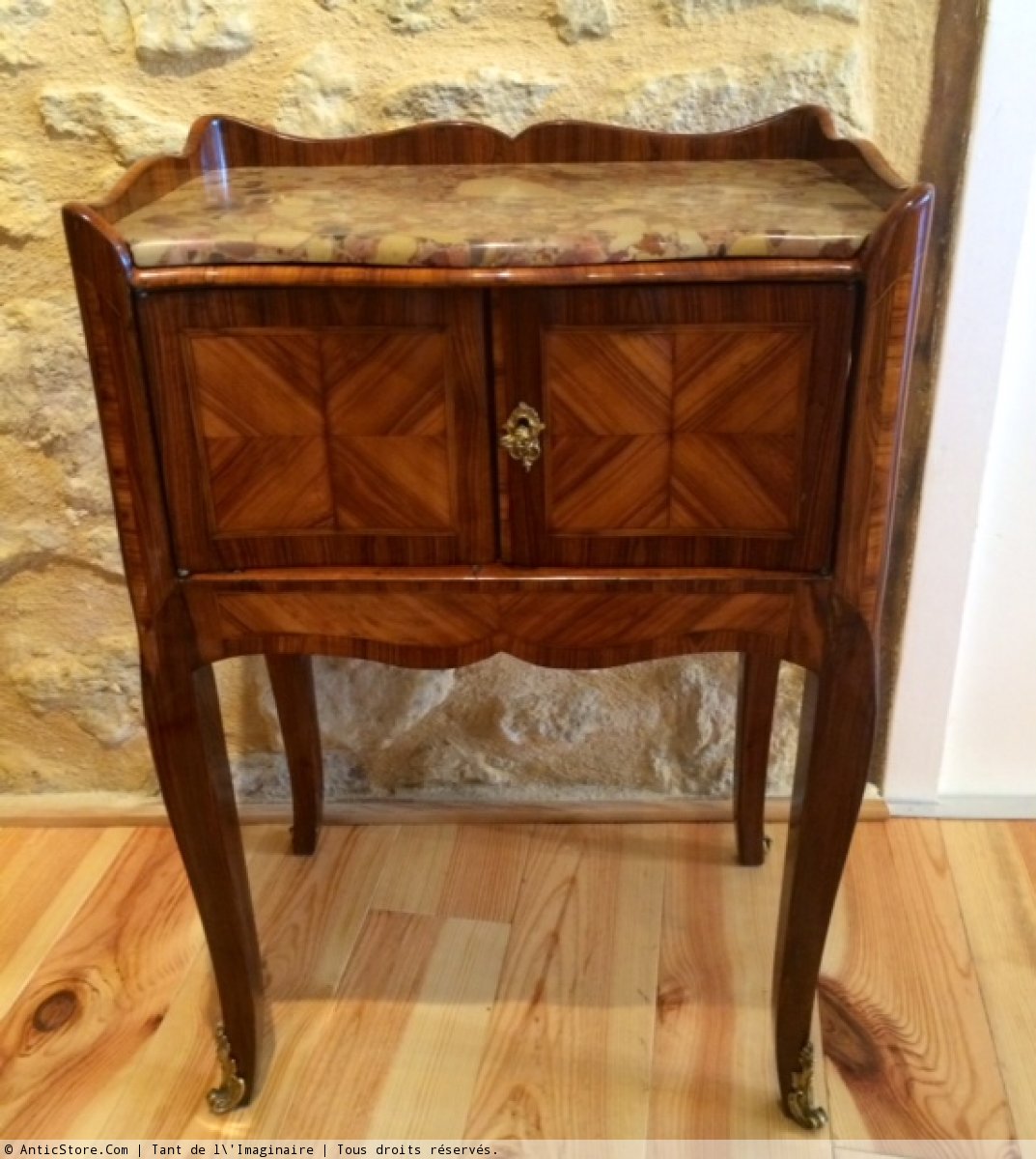 table de chevet louis xv bois de rose