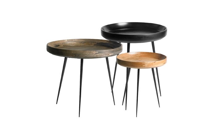 Table gigognes rondes en verre trempé coloris noir GLOSSY Maison et Styles