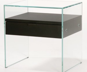 table de chevet design en verre