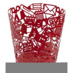 corbeille a papier rouge