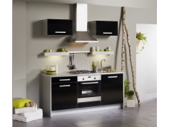 Buffet de cuisine 6 portes 1 tiroir Longueur 101 cm WINTER Noir