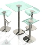 table de bar plateau verre