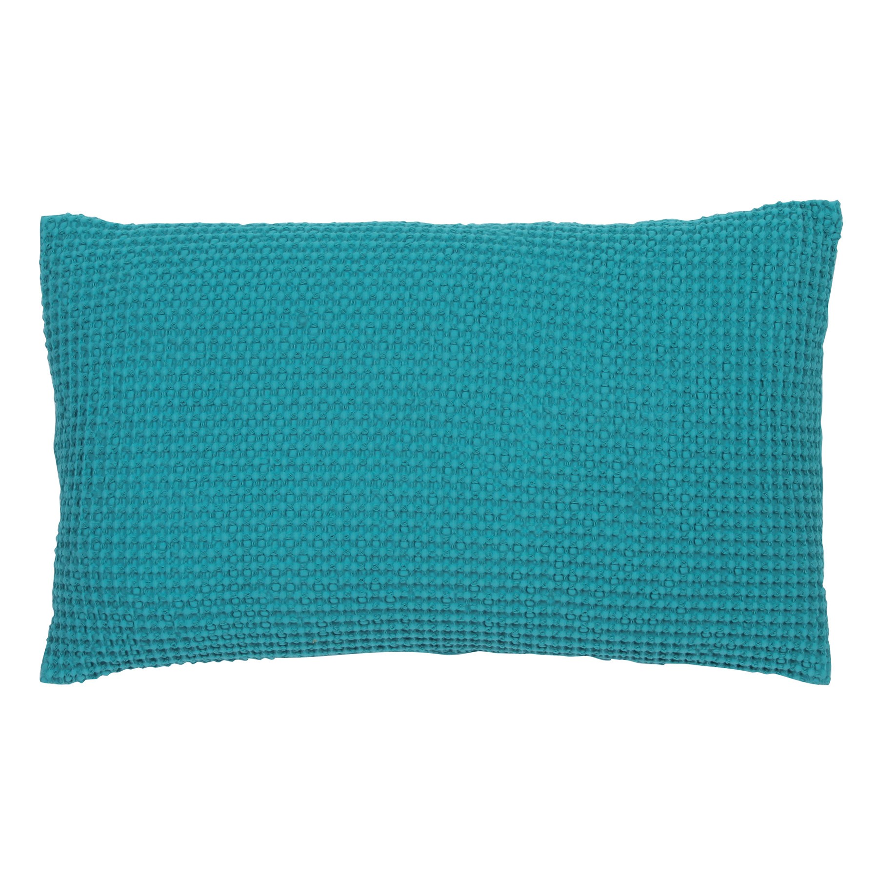 Tubby, un coussin déco carré bleu turquoise made
