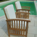 fauteuil bois salon de jardin