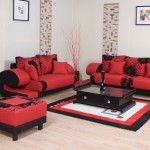 meuble salon rouge
