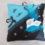 coussin turquoise