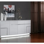 meuble salon design laqué blanc