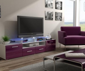 meuble salon violet