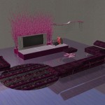 meuble salon violet