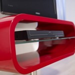 meuble salon rouge laque