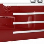 meuble salon rouge laque