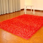 tapis salon orange rouge