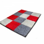 tapis salon gris et rouge