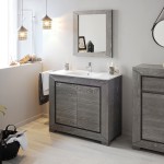 armoire salle de bain grise