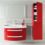 armoire salle de bain rouge