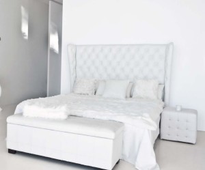 banc de lit coffre blanc
