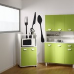 buffet de cuisine vert pomme