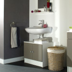 meuble bas salle de bain taupe