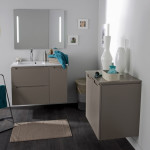 meuble bas salle de bain taupe