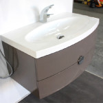 meuble bas salle de bain taupe