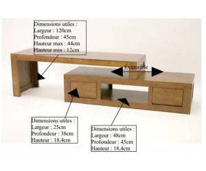 meuble tv bas massif