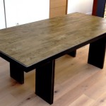 table a manger industrielle acier et bois