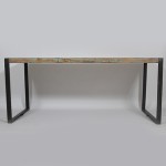 table a manger industrielle acier et bois