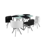 table a manger verre + 4 chaises corner