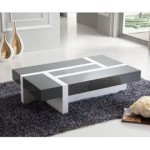 table basse grise et blanc