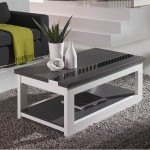 table basse grise et blanc