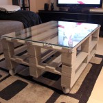 table basse palette verre