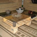 table basse palette verre