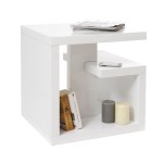 table d'appoint blanc laque z