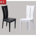 chaise de salle a manger design noire et rouge