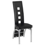 chaise de salle a manger design noire et rouge