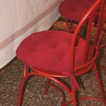 galette de chaise ronde rouge