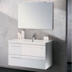 meuble bas salle de bain blanc laque