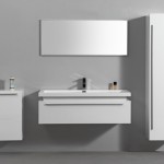 meuble bas salle de bain blanc laque