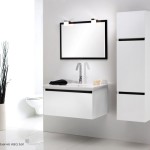 meuble bas salle de bain blanc laque