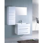 meuble bas salle de bain blanc laque