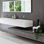 meuble bas salle de bain blanc laque