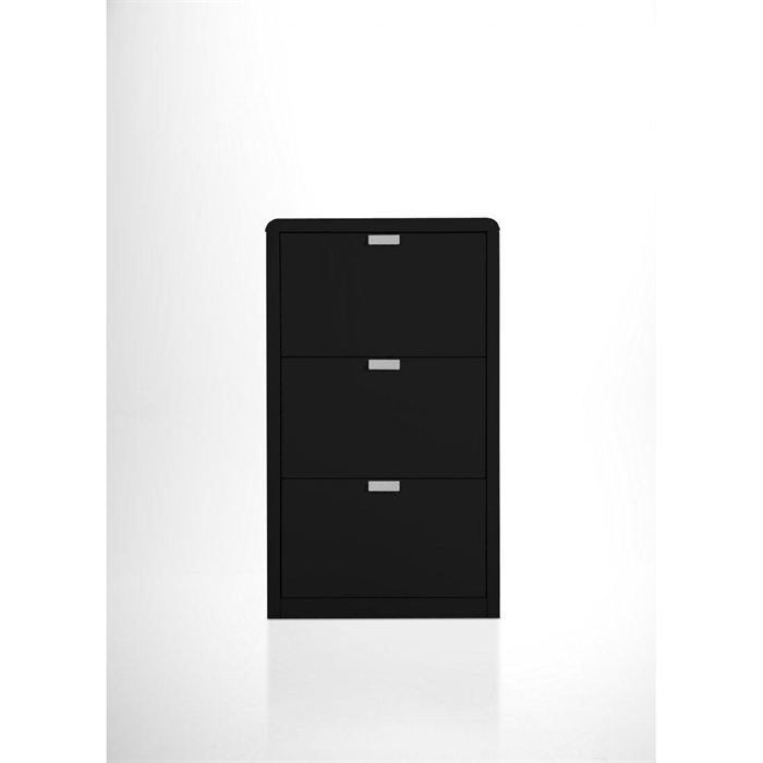 meuble chaussures noir laque