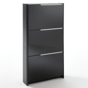 meuble chaussures noir laque