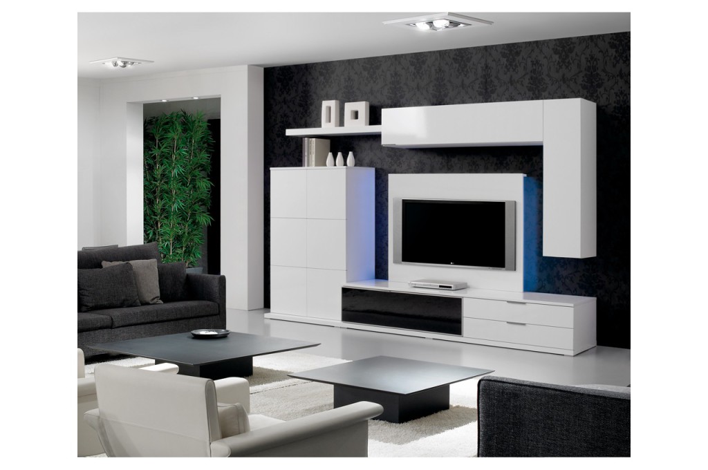 meuble tv haut de gamme noir